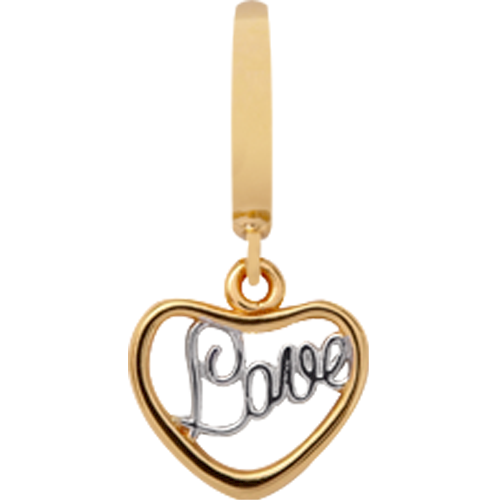 Forgyldt Love charm fra Christina køb det billigst hos Guldsmykket.dk her